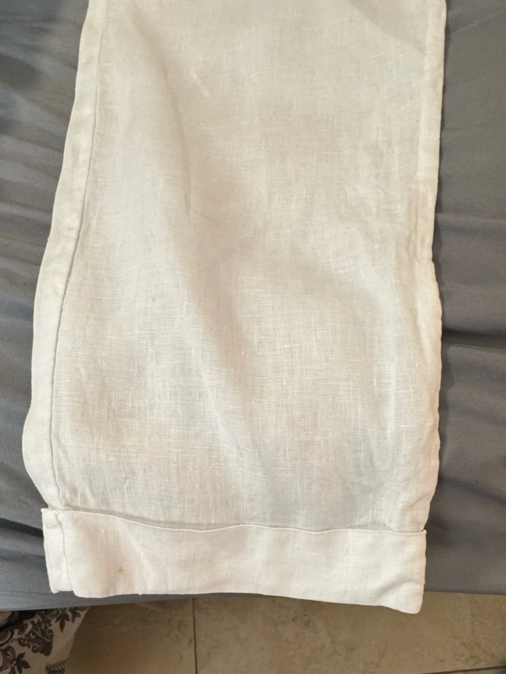 ROSSO35 White Linen Blend Pull-On Pants Made in Italy Size 44 (US Size 8)